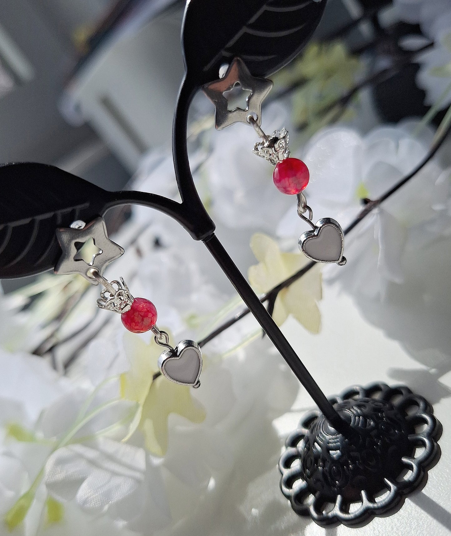 "Red Crown-Star" - Ohrstecker