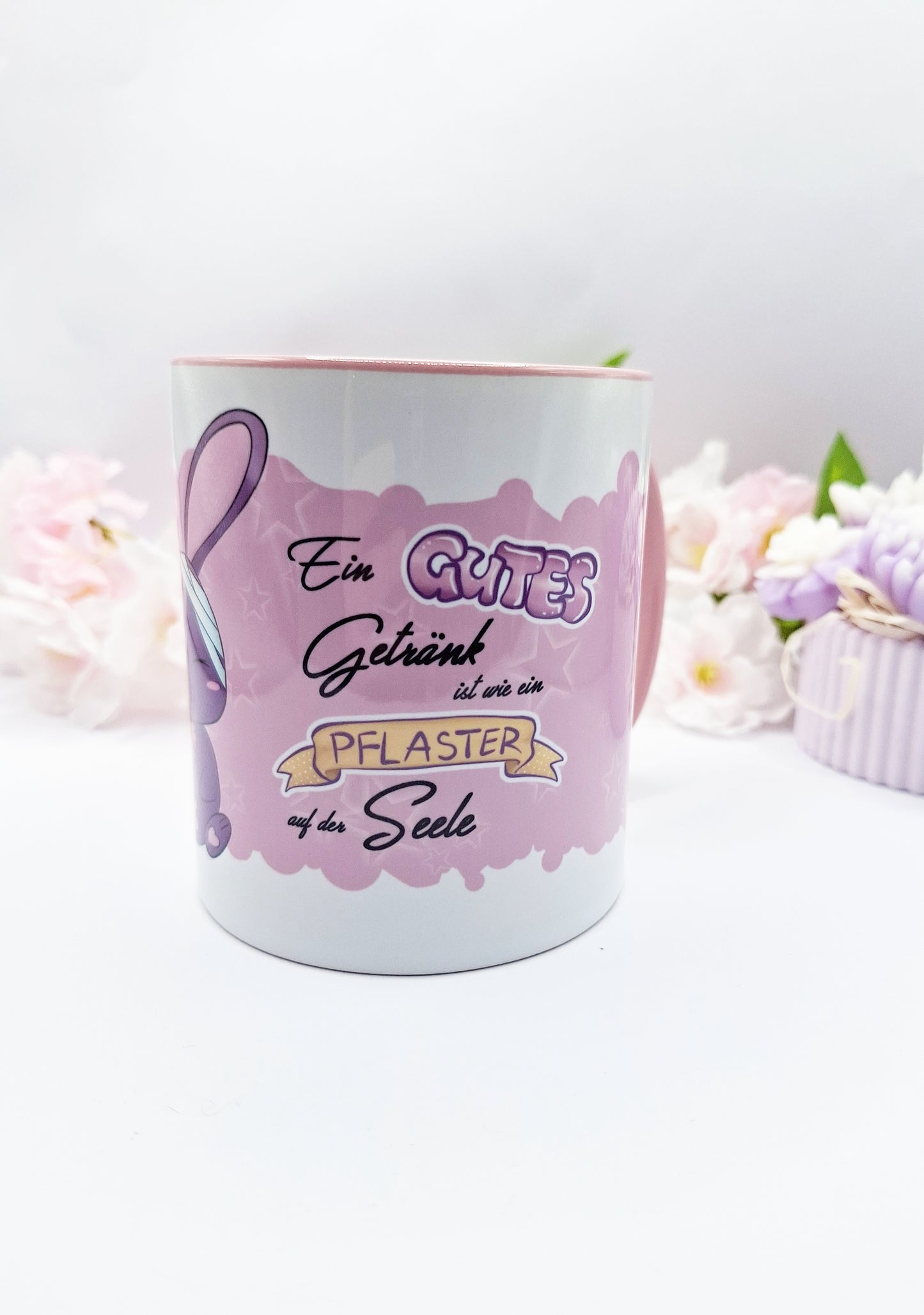 "Purple - Hase" - Tasse (rosa)