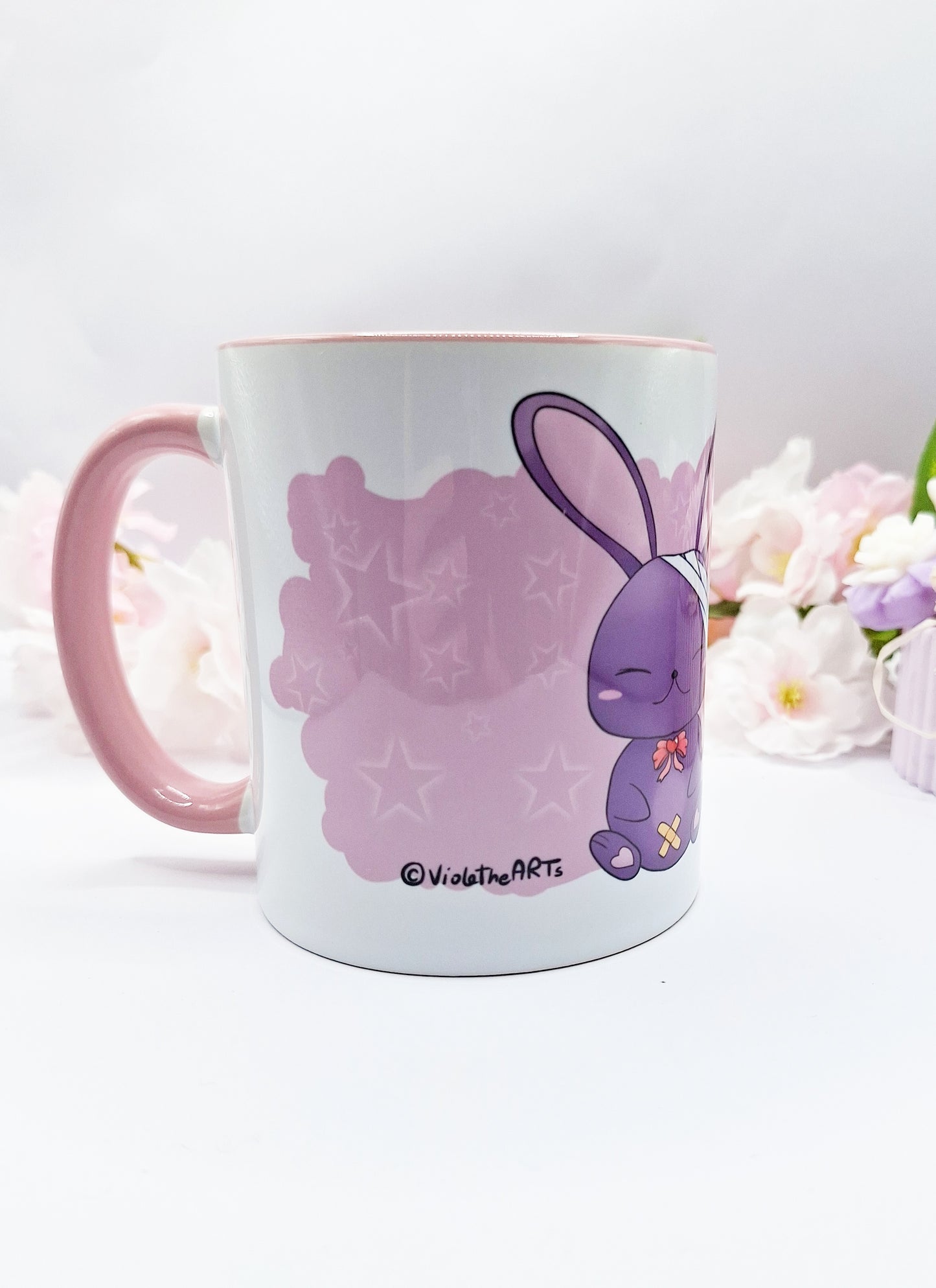 "Purple - Hase" - Tasse (rosa)