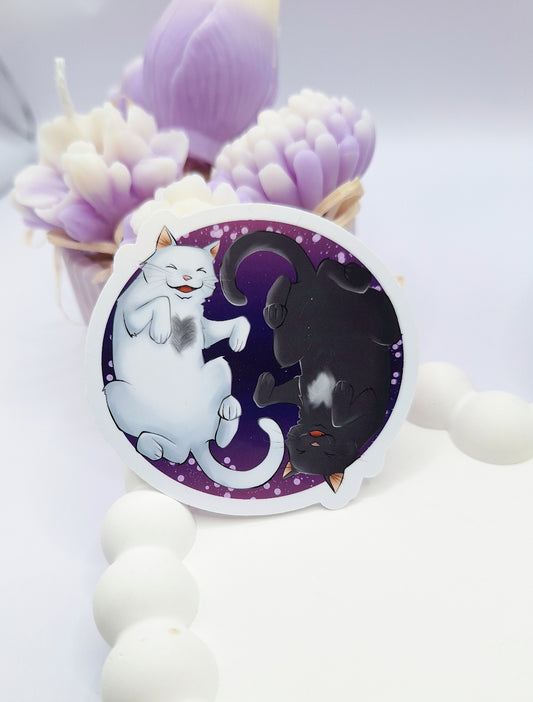 Yin-Yang-Katzen - Vinyl-Sticker
