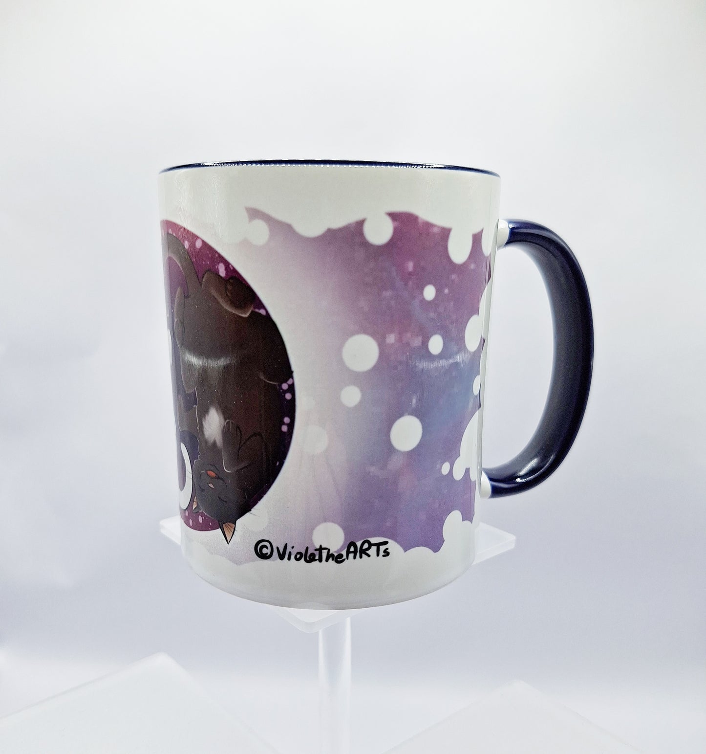 "Ying-Yang-Katzen" - Tasse (dunkelblau)